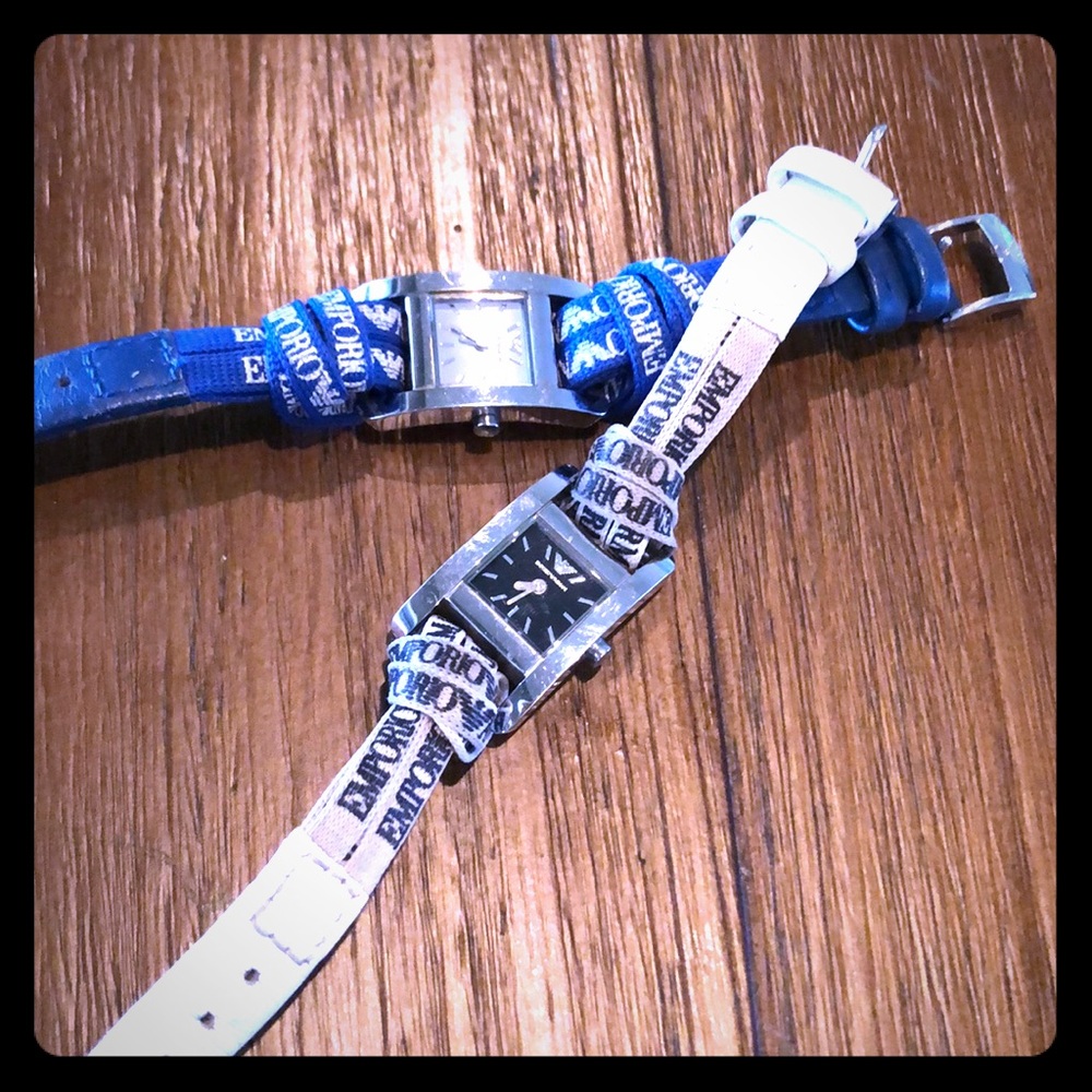 Emporio Armani Blue & white/black watches